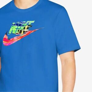 Nike Multicolor Logo Blue Tee Medium